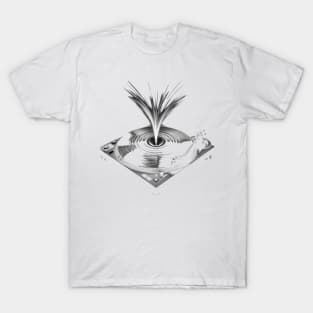 Vinyl Vortex Grayscale T-Shirt